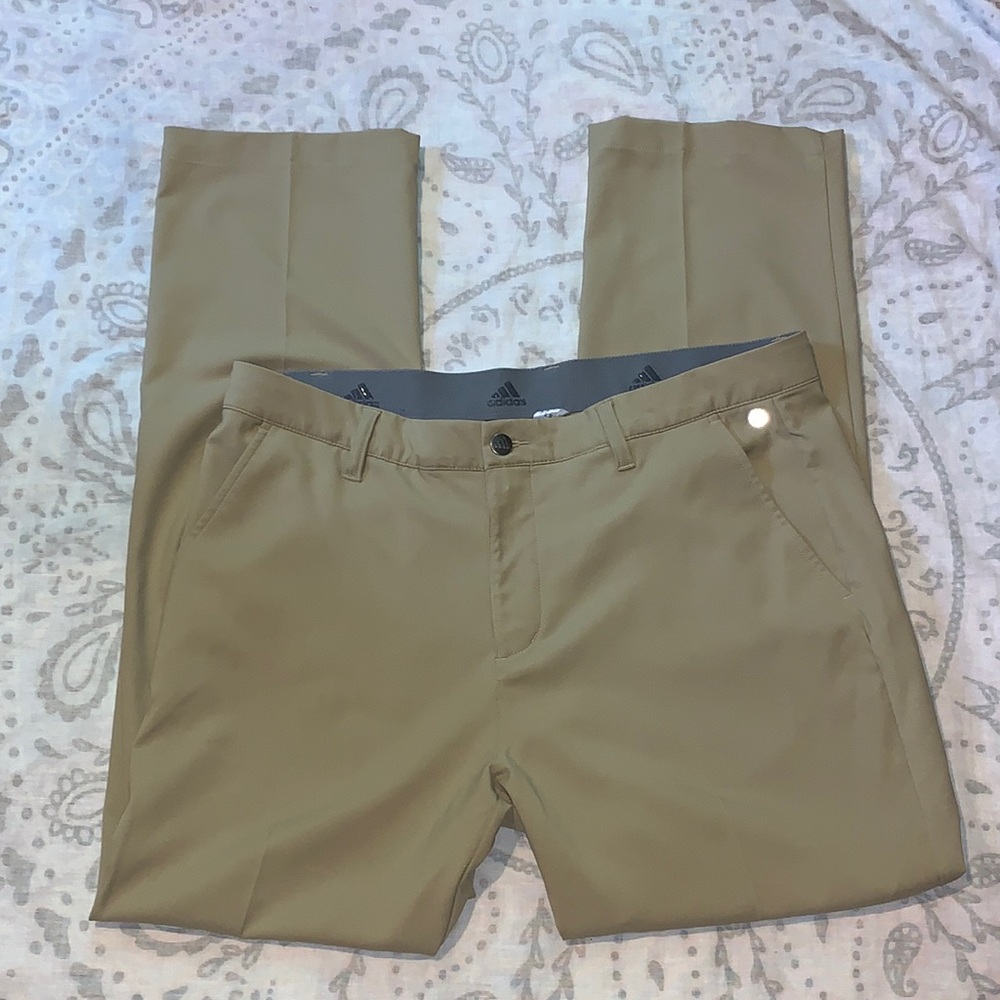 Adidas Adi Golf Pants Tan Sz 34 X 30